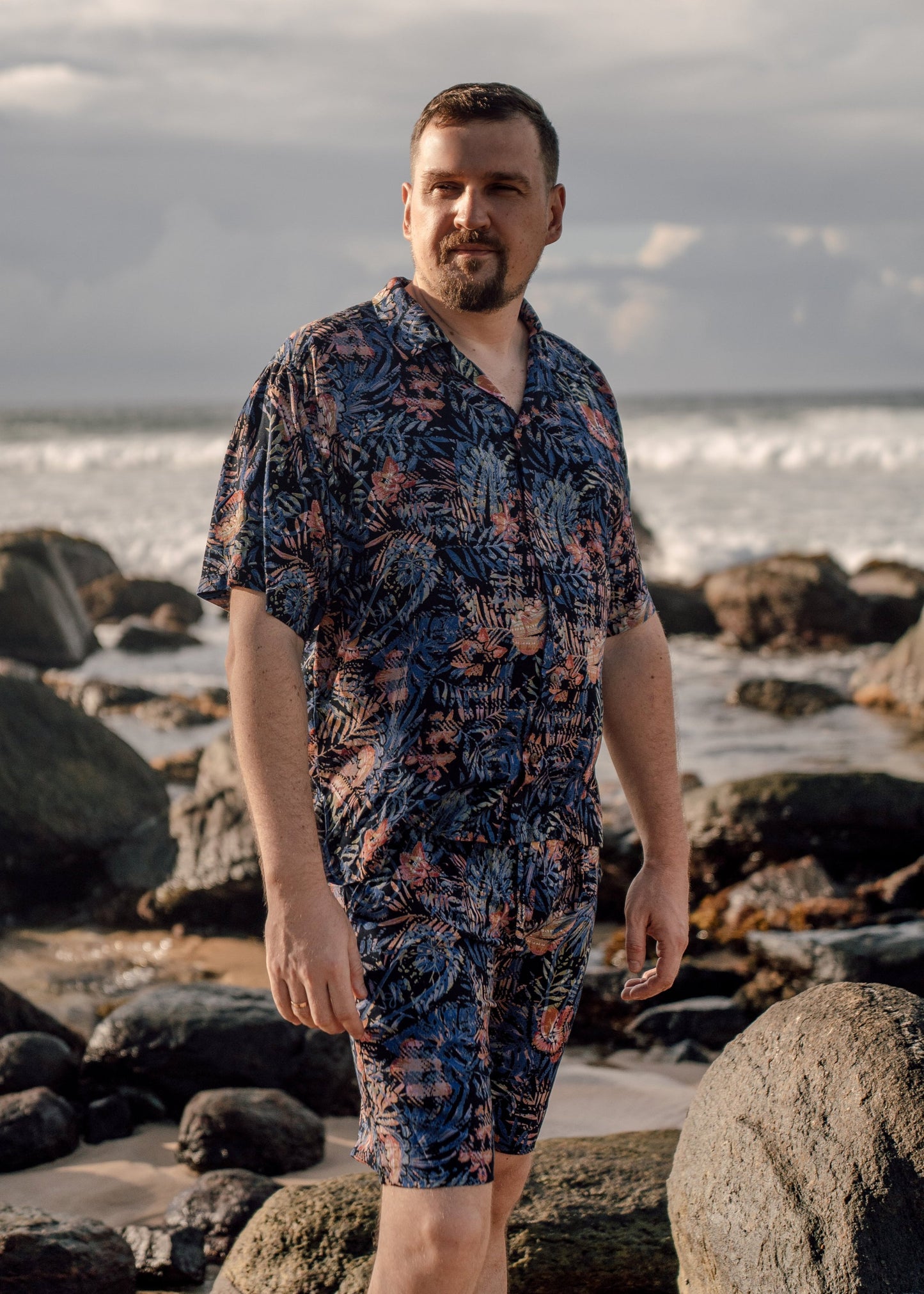 Hawaiian Shirt and Shorts Set (Blue Tropic)