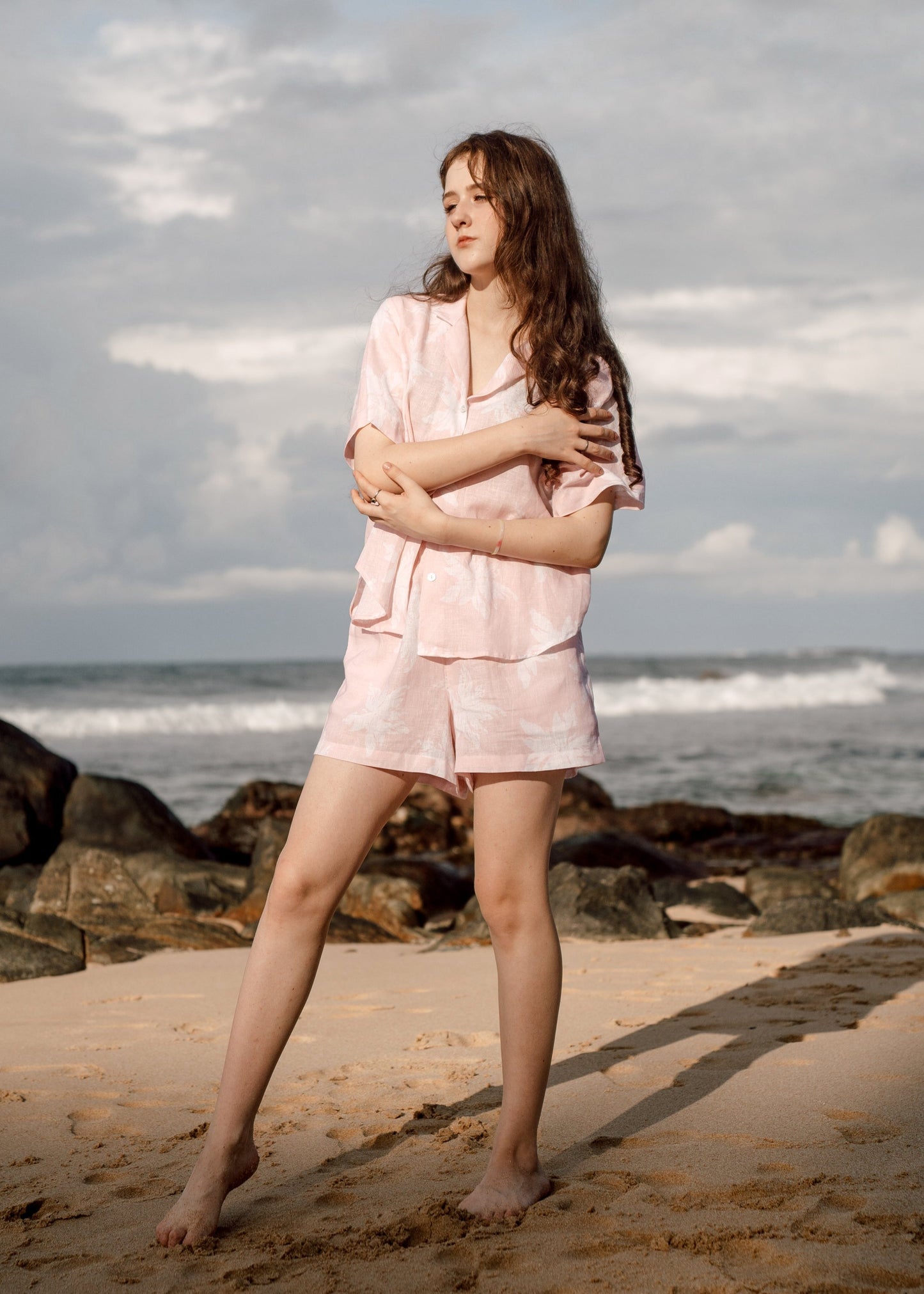 Hawaiian shirt and shorts set (linen)