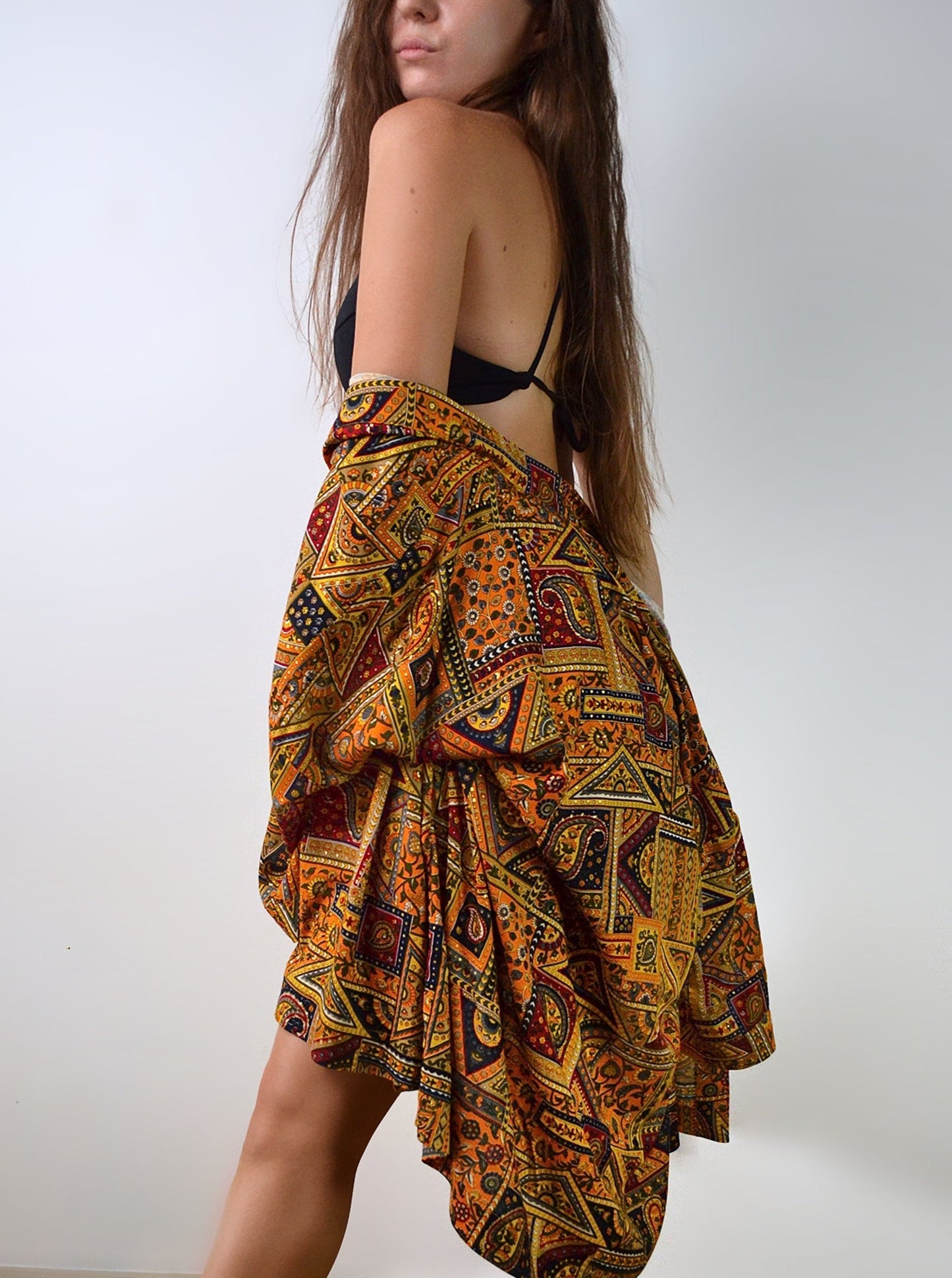 Kimono and shorts set / Triangles (premium cotton)