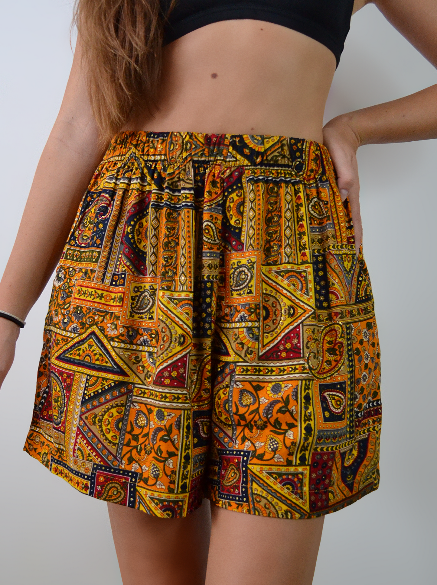 Kimono and shorts set / Triangles (premium cotton)